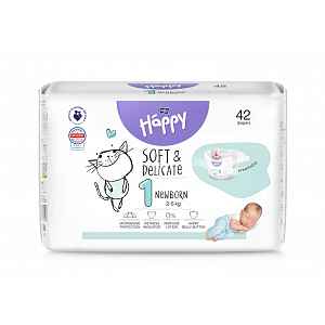 Bella Baby Happy Soft&Delicate 1 Newborn 2–5 kg dětské pleny 42 ks