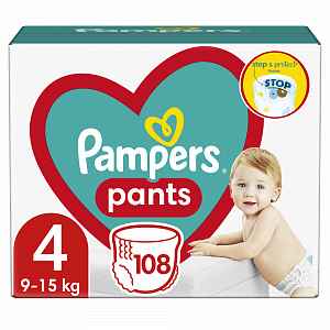 PAMPERS Pants 4 (9-15 kg) 108 ks Maxi Mega box - plenkové kalhotky