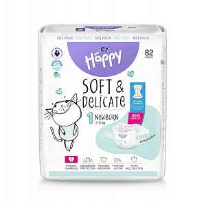 Bella Baby Happy Soft&Delicate 1 Newborn 2–5 kg dětské pleny 82 ks