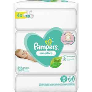 PAMPERS Vlhčené ubrousky Sensitive 4 x 80 ks