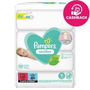 PAMPERS Vlhčené ubrousky Sensitive 4 x 80 ks