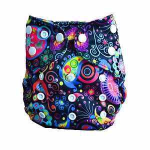 GaGa's pleny Novorozenecké svrchní kalhotky Páv na patentky