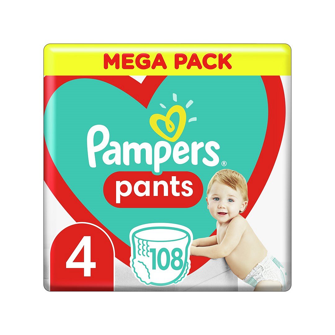 PAMPERS Pants 4 (9-15 kg) 108 ks Maxi Mega box - plenkové kalhotky