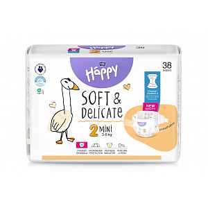 Bella Baby Happy Soft&Delicate 2 Mini 3–6 kg dětské pleny 38 ks