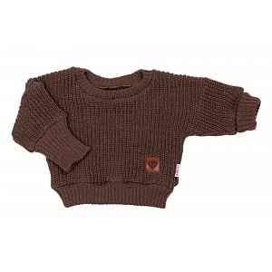 Baby Nellys Rostoucí oversize pletený svetřík pro miminko, hnědý, 68/74