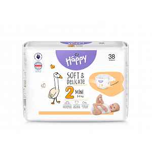 Bella Baby Happy Soft&Delicate 2 Mini 3–6 kg dětské pleny 38 ks