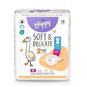 Bella Baby Happy Soft&Delicate 2 Mini 3–6 kg dětské pleny 78 ks