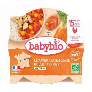 BABYBIO Menu zelenina s kuřecím masem a rýží 260 g