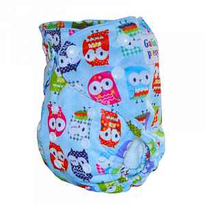 GaGa's pleny Novorozenecké svrchní kalhotky Sovičky na patentky