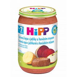 Hipp BIO Červená řepa s jablky a hovězím masem 220 g