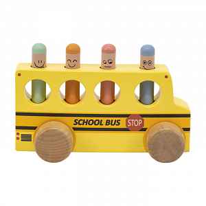 New Classic Toys Pop-up - vyskakovací kolíčky - školní autobus