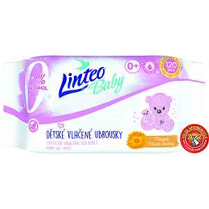 Vlhčené ubrousky LINTEO BABY SOFT AND CREAM 60+60ks v sáčku