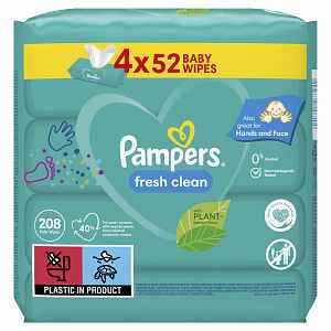 PAMPERS Vlhčené ubrousky Fresh Clean 4x52 ks