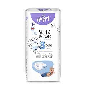 Bella Baby Happy Soft&Delicate 3 Midi 5–9 kg dětské pleny 50 ks