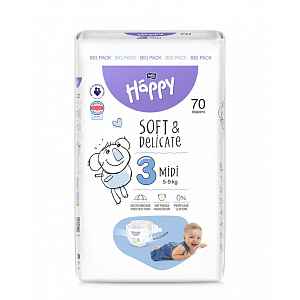 Bella Baby Happy Soft&Delicate 3 Midi 5–9 kg dětské pleny 70 ks