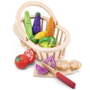 New Classic Toys Sada krájení - košík se zeleninou