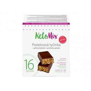 KetoMix Proteinové tyčinky s příchutí jahody 16x 40g