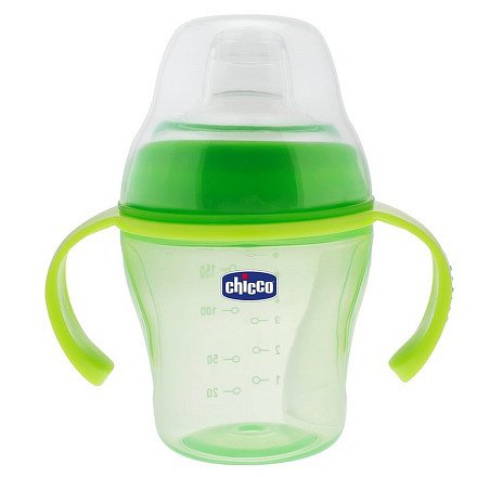 Láhev učící s oušky Soft Cup, 6m+ - zelená