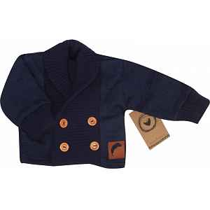 Z&Z Pletený elegantní svetřík s knoflíčky Boy, granátový vel.  68