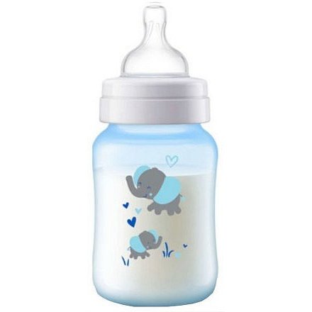 Lahev Anti-colic 260 ml, 1 ks modrá slon