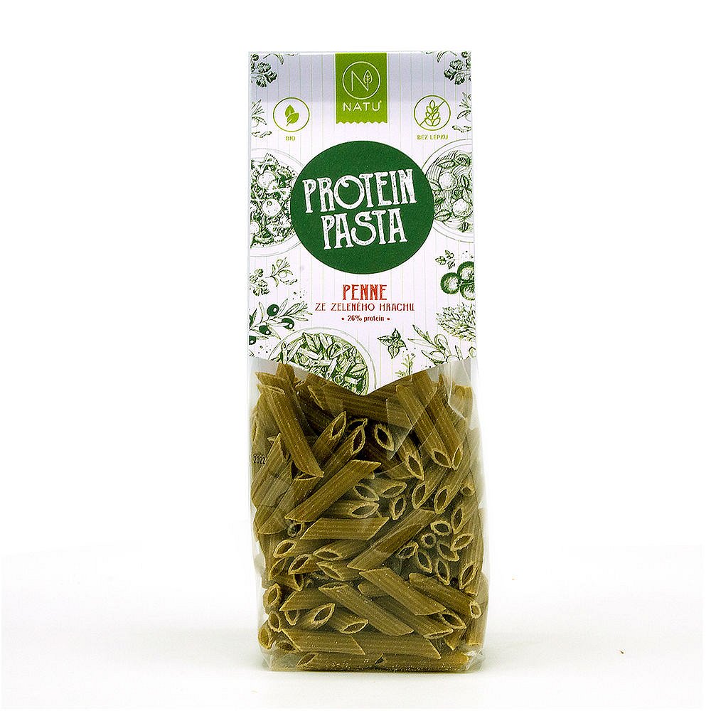 NATU Protein Pasta Penne ze zeleného hrachu BIO 250 g