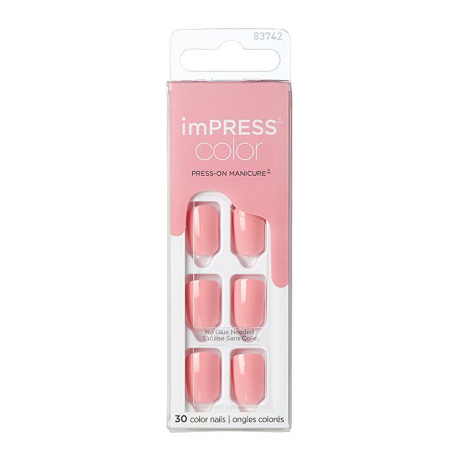 Samolepící nehty imPRESS Color Pretty Pink 30 ks