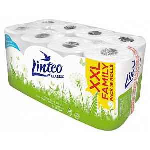 Toaletní  papír LINTEO CLASSIC 16 rolí, bílý, 2-vrstvý