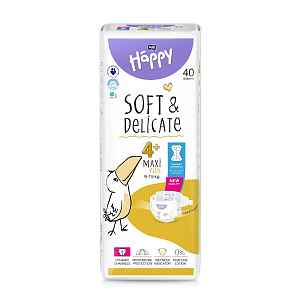 Bella Baby Happy Soft&Delicate 4+ Maxi Plus 9–15 kg dětské pleny 40 ks