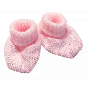 Baby Nellys Pletené botičky/capáčky STAR Hand Made  růžové vel.  68/74