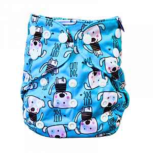 GaGa's pleny Novorozenecké svrchní kalhotky Pejsek na patentky