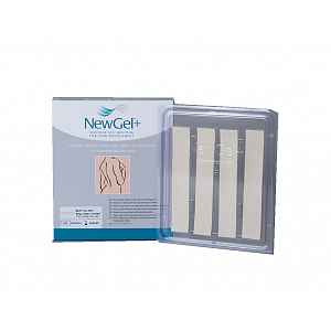NewGel+ NG-101S 2,5 x 15,2 cm silikonová náplast proužky 4 ks béžová