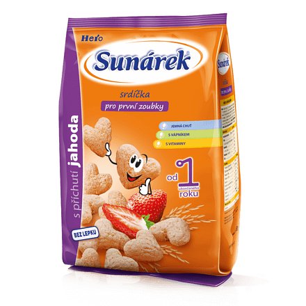 Sunarka dětský snack jahodová srdíčka 50g