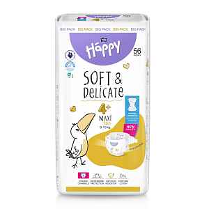 Bella Baby Happy Soft&Delicate 4+ Maxi Plus 9–15 kg dětské pleny 56 ks