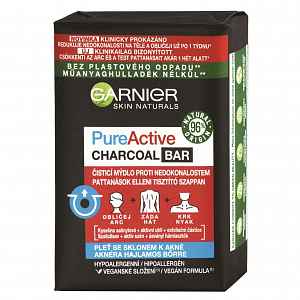 Garnier Skin Naturals Pure Active Charcoal Bar čisticí mýdlo 100 g