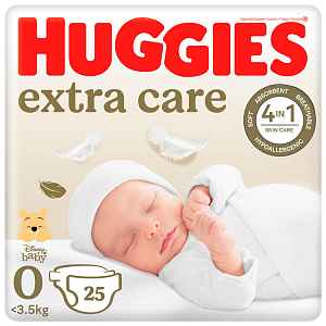 HUGGIES® Pleny jednorázové Extra Care 0 (do 4 kg) 25 ks