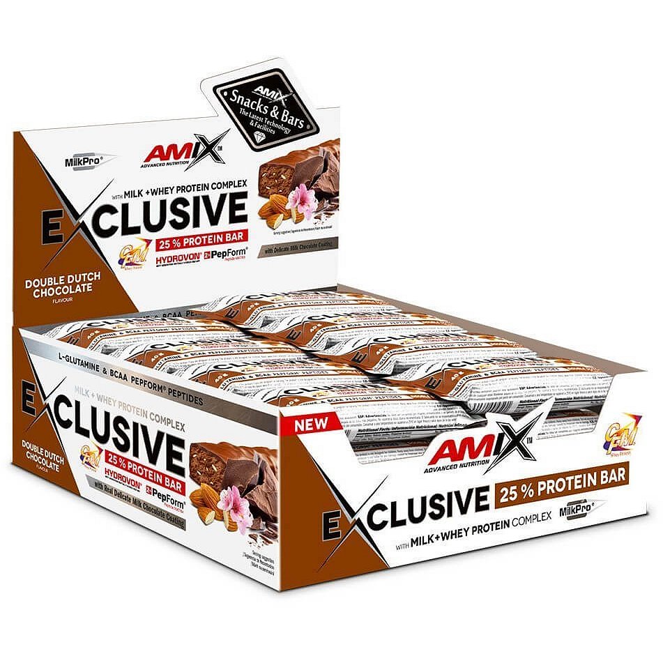 AMIX Exclusive Protein Bar, Double Dutch Chocolate, 24x40g