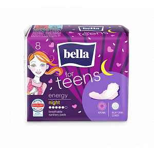 Bella For Teens Energy Night hygienické vložky 8 ks