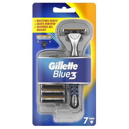 Gillette Blue3 strojek + 7 hlavic