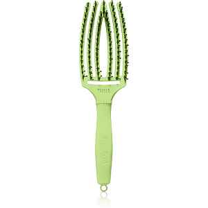 Olivia Garden Fingerbrush Boar & Nylon kartáč na vlasy s nylonovými a kančími štětinami Dolce Vita Green Pistacchio 1 ks