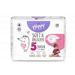 Bella Baby Happy Soft&Delicate 5 Junior 11–18 kg dětské pleny 38 ks