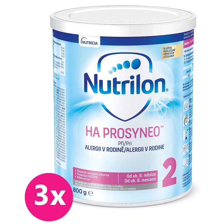 3x NUTRILON 2 HA Prosyneo (800 g) 6+ - speciální pokračovací kojenecké mléko