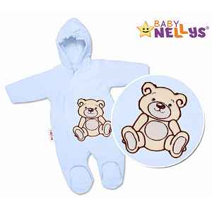 Baby Nellys Kombinézka/overálek Teddy Bear, velikost: 74 - sv. modrá