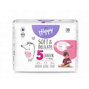 Bella Baby Happy Soft&Delicate 5 Junior 11–18 kg dětské pleny 38 ks