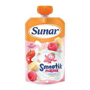 Sunar Smootík Malina, jogurt, ovesné vločky kapsička 120 g