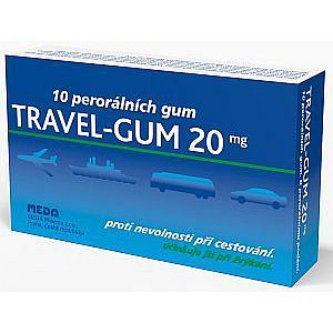 Travel-Gum 20mg por. gum. 10