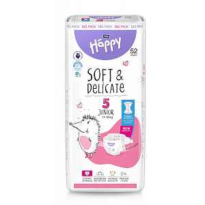 Bella Baby Happy Soft&Delicate 5 Junior 11–18 kg dětské pleny 52 ks