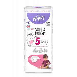 Bella Baby Happy Soft&Delicate 5 Junior 11–18 kg dětské pleny 52 ks