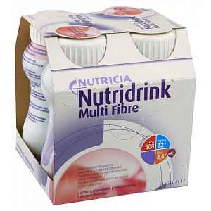 Nutridrink Multi Fibre jahodový por.sol. 4x200ml