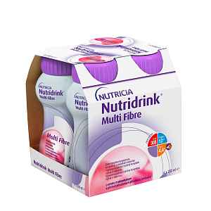 Nutridrink Multi Fibre jahodový por.sol. 4x200ml