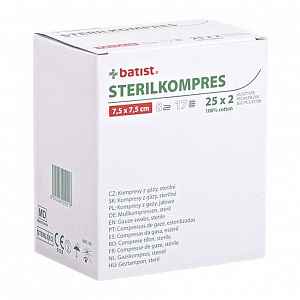 Gázový kompres STERILKOMPRES 7.5x7.5cm 25x2ks